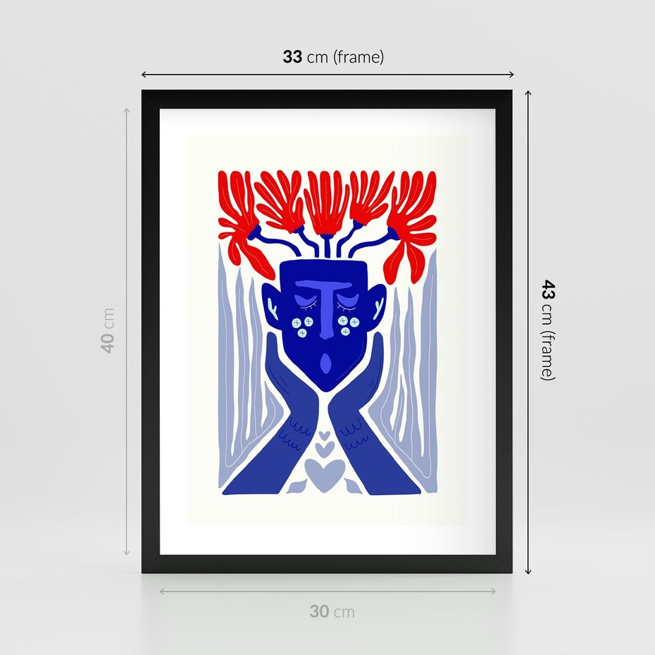 Plakat w ramie 30x40 - Nowoczesne Wcielenie Boho - etniczna maska, boho styl - rama czarna