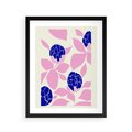 Plakat w ramie 40x50 - Impresje deszczu - nowoczesna kompozycja, kwiaty - rama czarna