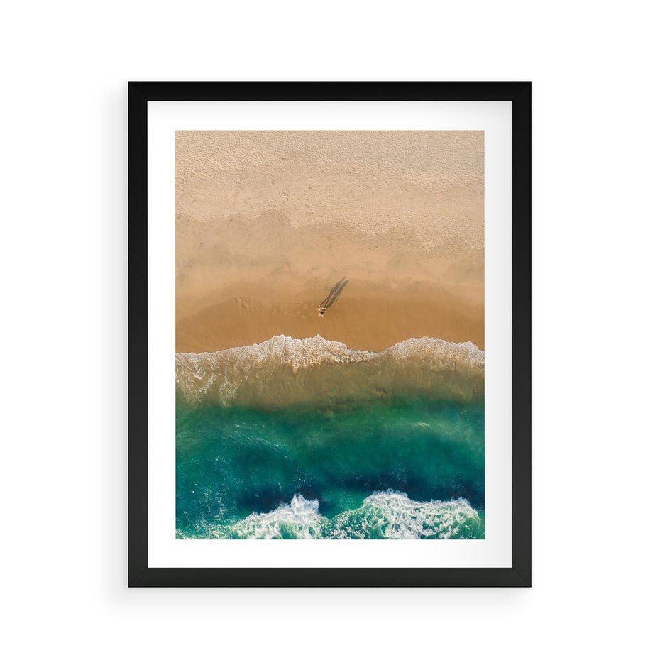 Plakat w ramie 40x50 - Nadbrzeżna Harmonia - plaża, morze - rama czarna