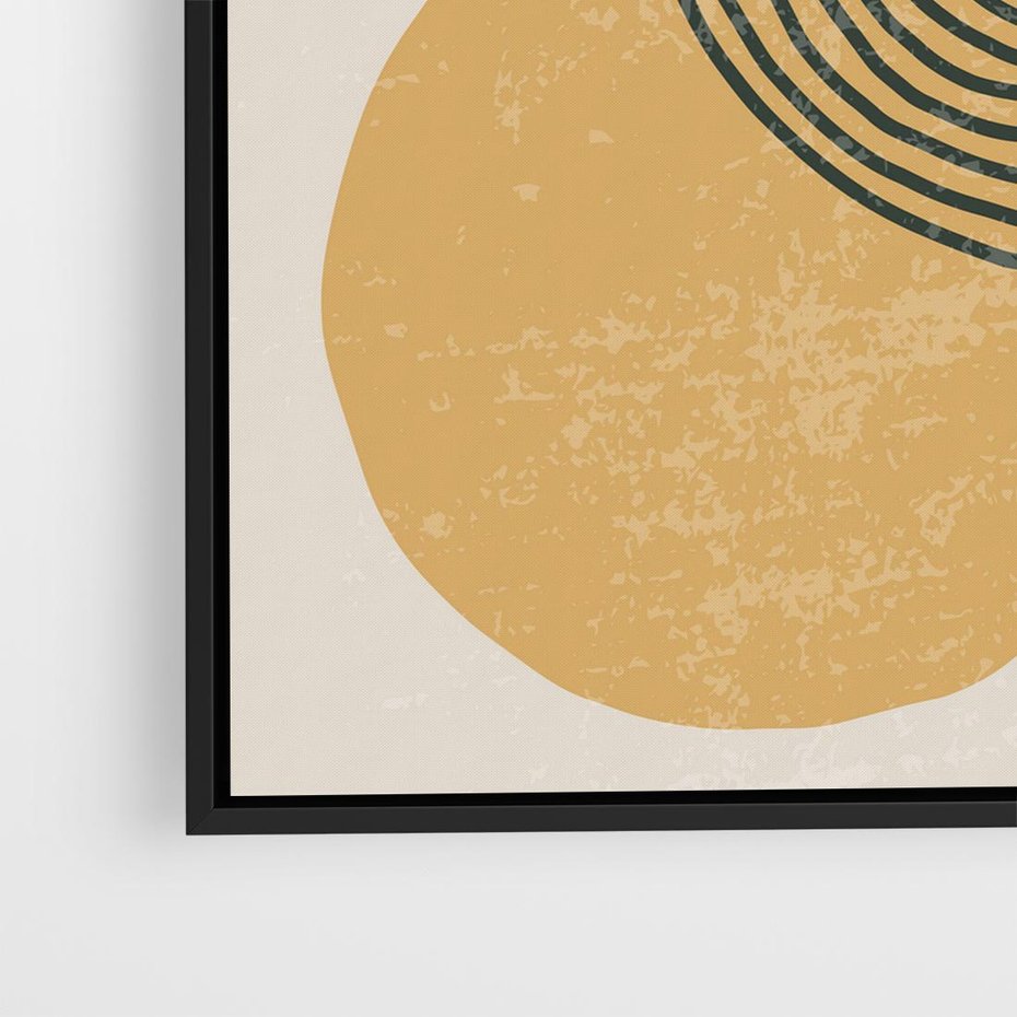 Obraz w ramie 50x50 - Boho Światło - abstrakcyjna sztuka, boho kształty - rama czarna