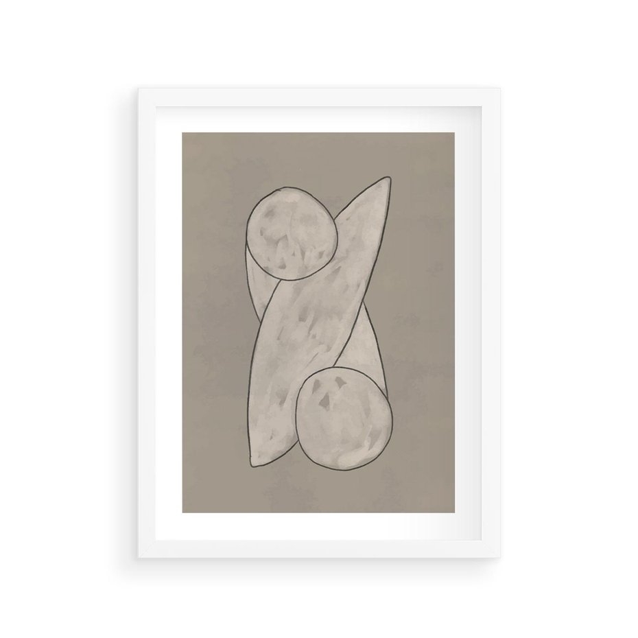 Plakat w ramie 30x40 - Zaklęte Anomalie - nowoczesna geometryczna sztuka, loftowe wnętrze - rama biała