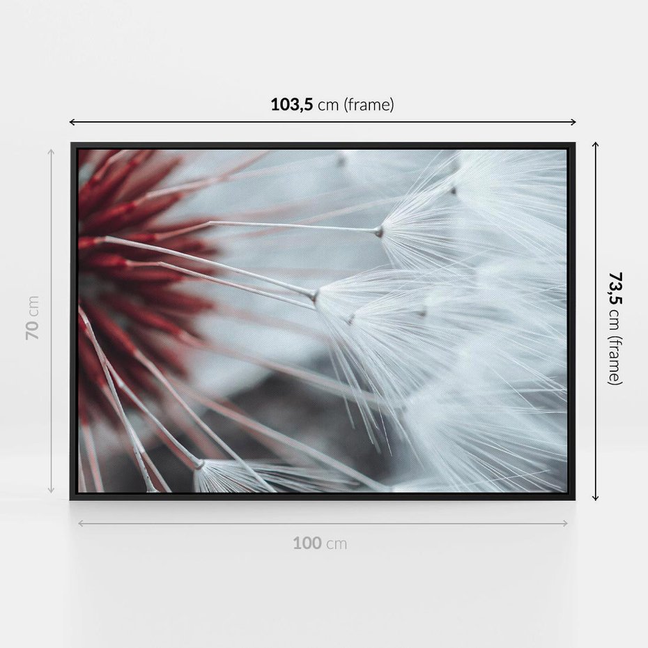 Obraz w ramie 100x70 - Makro świat dmuchawca - dmuchawiec, makro - rama czarna