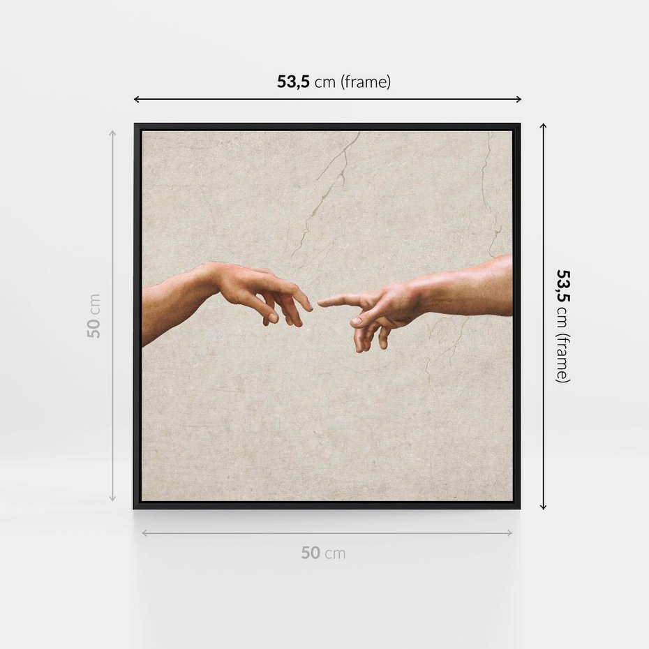 Obraz w ramie 50x50 - Antyczna Twórczość - inspiracja, Michał Anioł - rama czarna