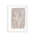 Plakat w ramie 30x40 - Roślinne Przeniknięcia - nowoczesny subtelny plakat, beżowy - rama biała