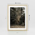 Plakat w ramie 30x40 - Dom w Lesie - chatka w lesie, górski domek - rama drewno