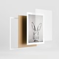 Plakat w ramie 30x40 - Szkicowany królik w grafice - szkic, królik - rama biała