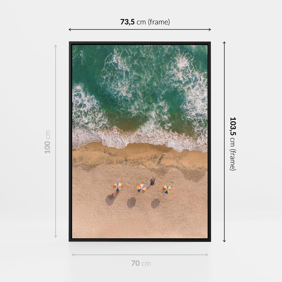 Obraz w ramie 70x100 - Letnie Wakacje na Horyzoncie - plaża, morze - rama czarna