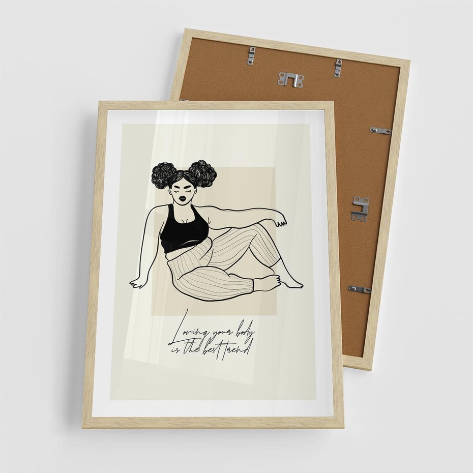 Plakat w ramie 50x70 - Kobieca Moc - nowoczesna sztuka kobieca, plakat - rama drewno