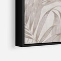 Obraz w ramie 70x50 - Odsłonięte liściowe wspomnienia - monochromatyczne, kolory sepii - rama czarna