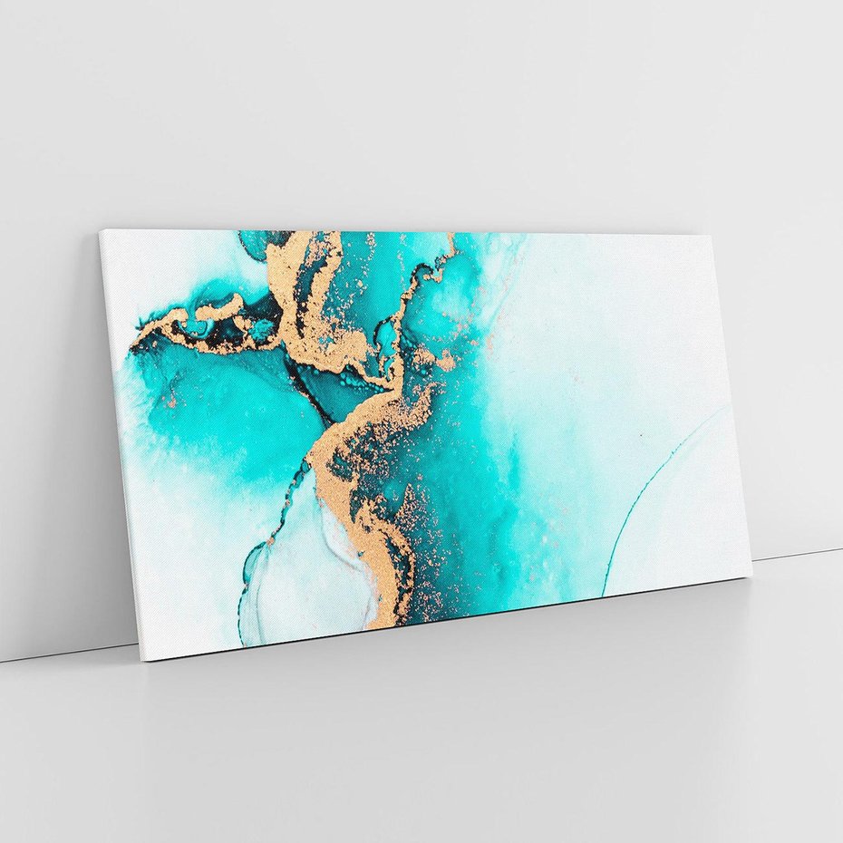 Obraz na płótnie 100x50 - Elegancja i Subtelność - marmur, złoto