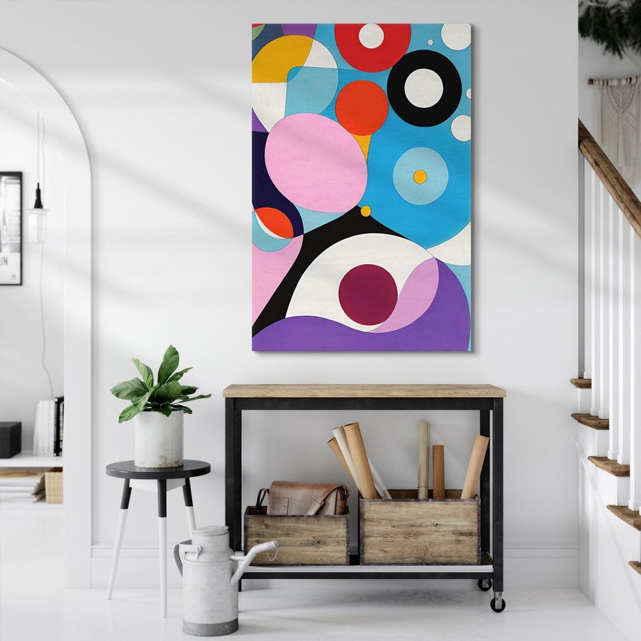 Obraz na płótnie 80x120 - Kolorowe Ulotności - abstrakcyjny obraz olejny, żywe kolory