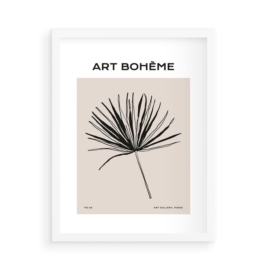 Plakat w ramie 50x70 - Rozkwitające Boho Kształty - boho sztuka, plakat - rama biała