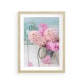 Plakat w ramie 30x40 - Kwiatowa harmonia hiacyntów - kwiaty, hiacynty - rama drewno