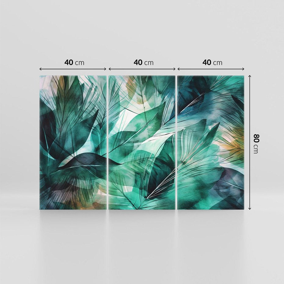 Obraz na płótnie 120x80 - Zieleń Tropików - tropikalne zielone liście palmy, monstera