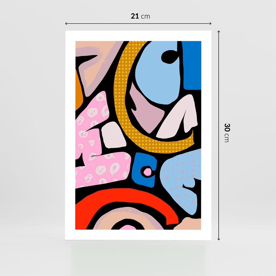 Plakat bez ramy 21x30 - Kolory Komiksu - abstrakcyjne formy, komiksowy styl