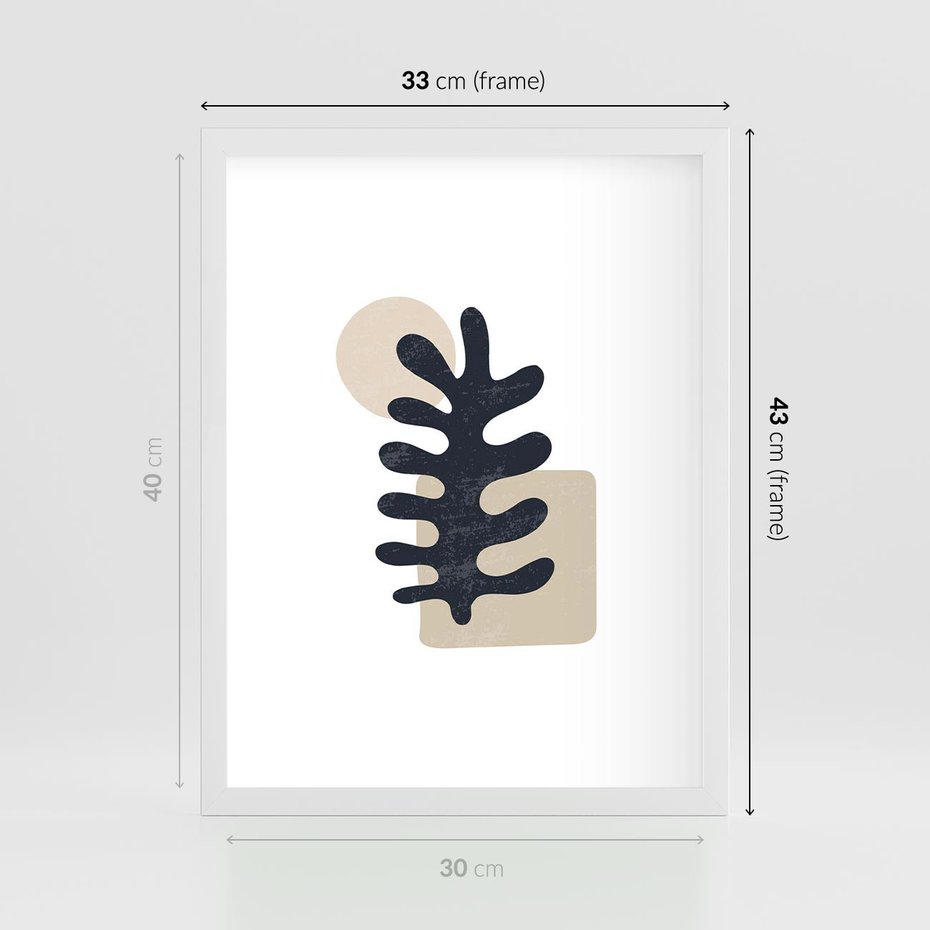 Plakat w ramie 30x40 - Opowieść Przenikających Energii - inspiracja mattise, abstrakcja - rama biała