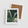 Plakat w ramie 40x50 - Tropikalne Uroki: Palmy i Zielone Liście - palmy, zielone liście - rama biała