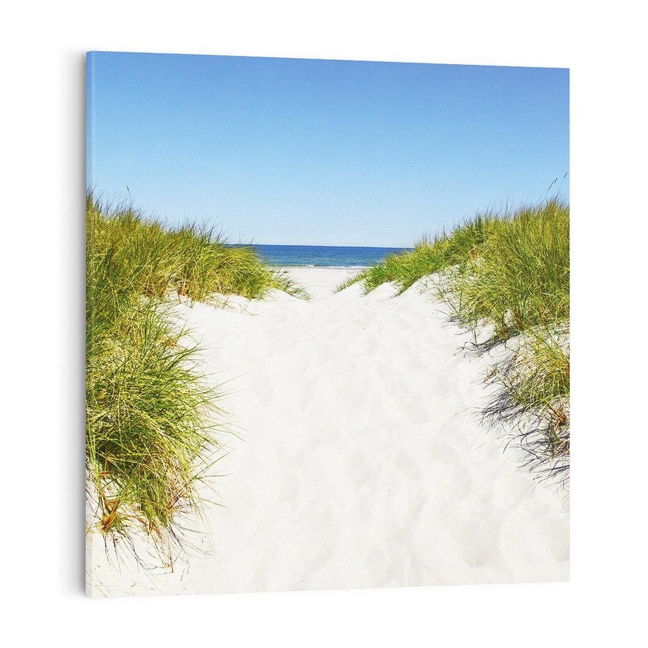 Obraz na płótnie 50x50 - Relaks nad Morskimi Wzgórzami - plaża, wydmy