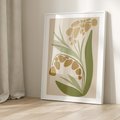 Plakat w ramie 50x70 - Minimalizm z Roślinami - nowoczesny plakat, roślinność - rama biała