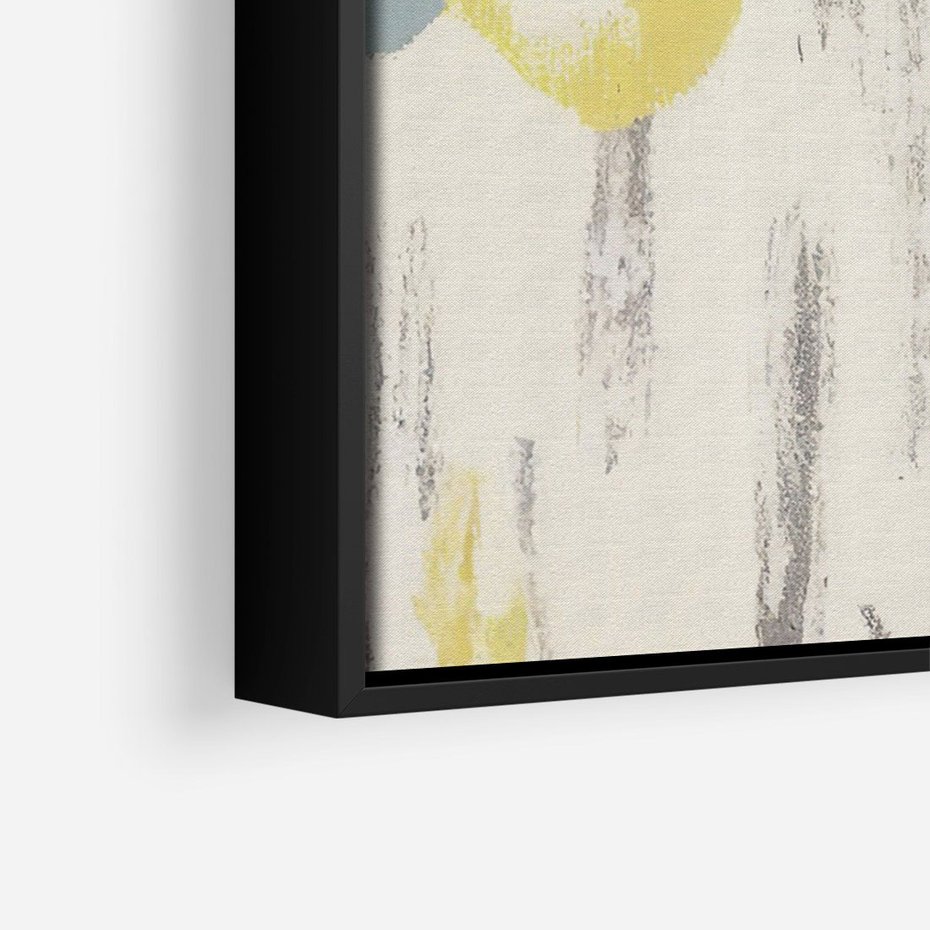 Obraz w ramie 50x70 - Kwiatowe Impresje - malowane duże kwiaty, kolory żółty - rama czarna