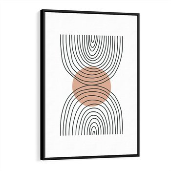 Obraz w ramie 50x70 - Przenikające Widzenia - półkola, koło - rama czarna