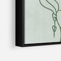Obraz w ramie 50x50 - Spokojne Objęcia Natury - abstrakcja, zielony szkic - rama czarna