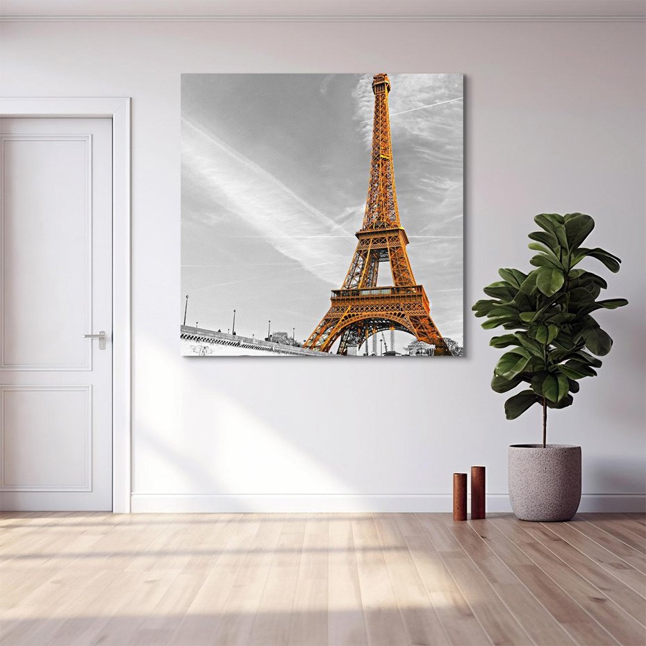 Obraz na płótnie 80x80 - Echa Wieży Eiffla - wieża, Eiffla