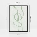 Obraz w ramie 50x70 - Zieleń Wewnętrznej Harmonii - zielona abstrakcja, zgaszona zieleń - rama czarna
