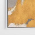 Obraz w ramie 100x70 - Złote Maźnięcia Pędzla - złota abstrakcja, plamy - rama biała