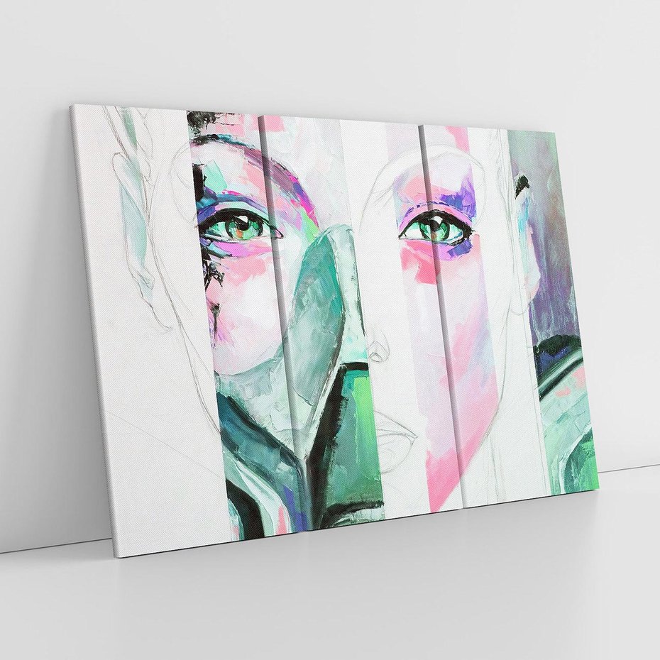 Obraz na płótnie 120x80 - Niezakończona Piękność - abstrakcyjny obraz olejny, portret kobiety