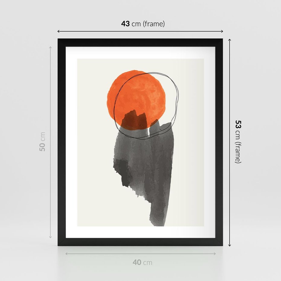 Plakat w ramie 40x50 - Księga Form - abstrakcyjne nieregularne plamy, czarny - rama czarna