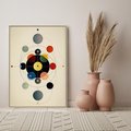 Obraz w ramie 50x70 - Bezgraniczny Taniec Światła - abstrakcyjna geometryczna kompozycja, koła linie - rama drewno