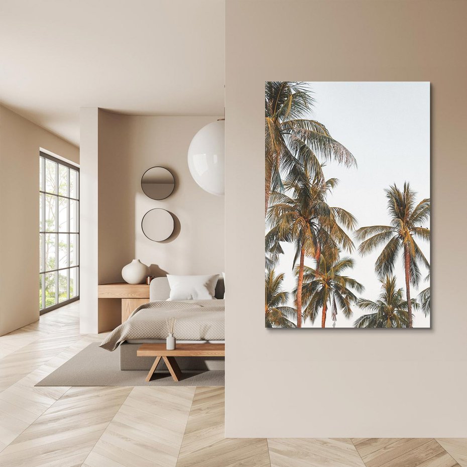 Obraz na płótnie 80x120 - Palmy - tęsknota za Hawajami - palmy, Hawaje
