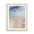 Plakat w ramie 50x70 - Ścieżka na plaży - plaża, ścieżka - rama drewno