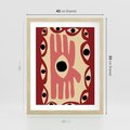 Plakat w ramie 40x50 - Migotliwe Kształty - abstrakcyjny obraz, boho styl - rama drewno