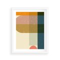 Plakat w ramie 40x50 - Geometryczna Grafika na Plakacie - geometryczna nowoczesna grafika, minimalizm - rama biała