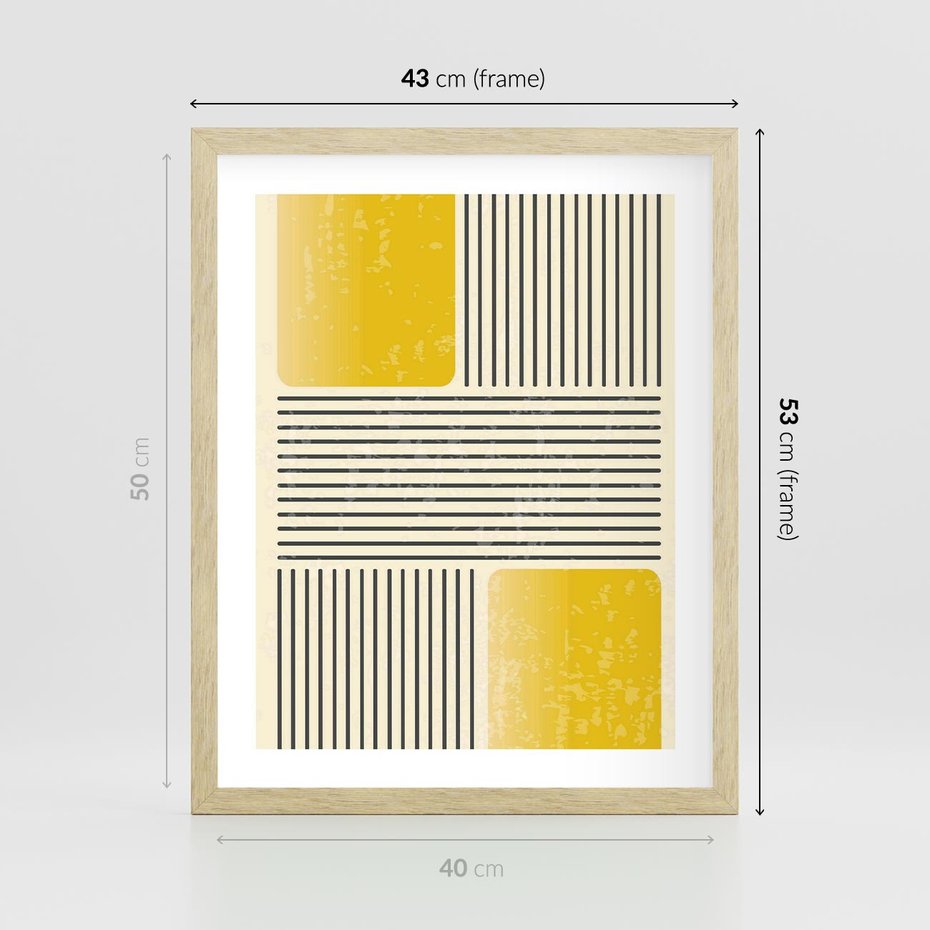 Plakat w ramie 40x50 - Geometria w Ruchu - geometria, proste linie - rama drewno