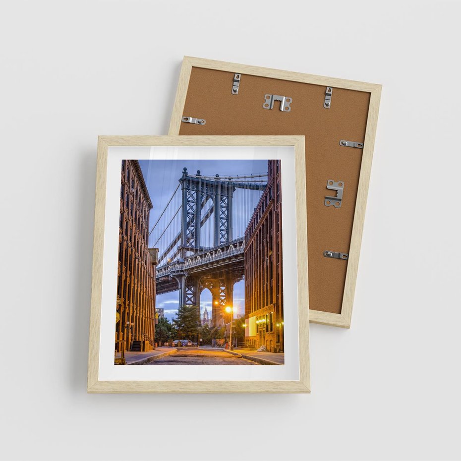 Plakat w ramie 40x50 - Most w mieście - most, miasto - rama drewno
