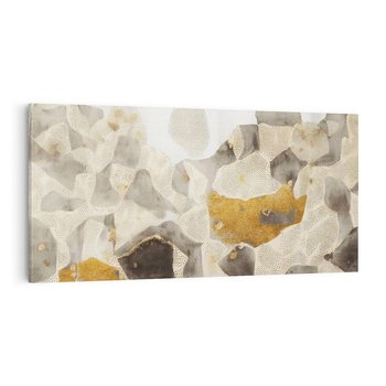 Obraz na płótnie 120x60 - Nowoczesne Złoto i Szarość - plamy, złoto