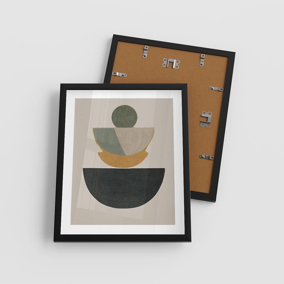 Plakat w ramie 40x50 - Podróżne Refleksyjne Odbicia - abstrakcyjny obraz, kolory ciepłe - rama czarna