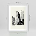 Plakat w ramie 50x70 - Boho Oaza - kaktusy, rośliny - rama biała