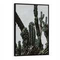 Obraz w ramie 70x100 - Boho oaza wśród kaktusów - kaktusy, pustynia - rama czarna