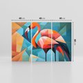 Obraz na płótnie 120x80 - Flamingo - postać flaminga, kubizm