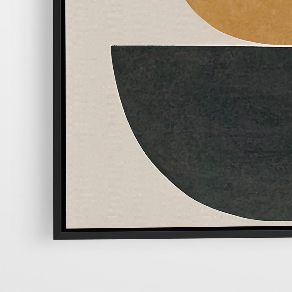 Obraz w ramie 50x50 - Podróżne Refleksyjne Odbicia - abstrakcyjny obraz, kolory ciepłe - rama czarna