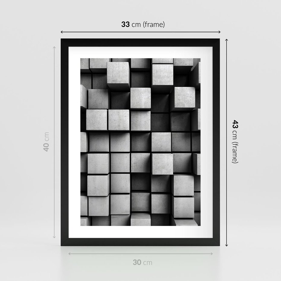 Plakat w ramie 30x40 - Geometryczne Elegancje - nowoczesny, geometryczny - rama czarna