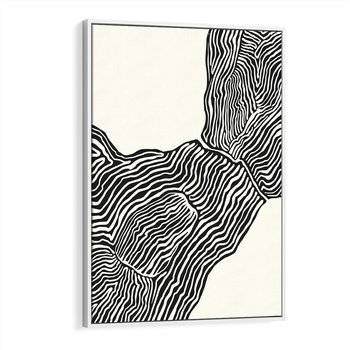 Obraz w ramie 50x70 - Migoczące Kontury - boho plakat, rycina - rama biała