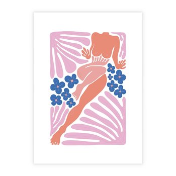 Plakat bez ramy 21x30 - Opowieść Ognistych Rytów - nowoczesny kobiecy akt, graficzne kształty