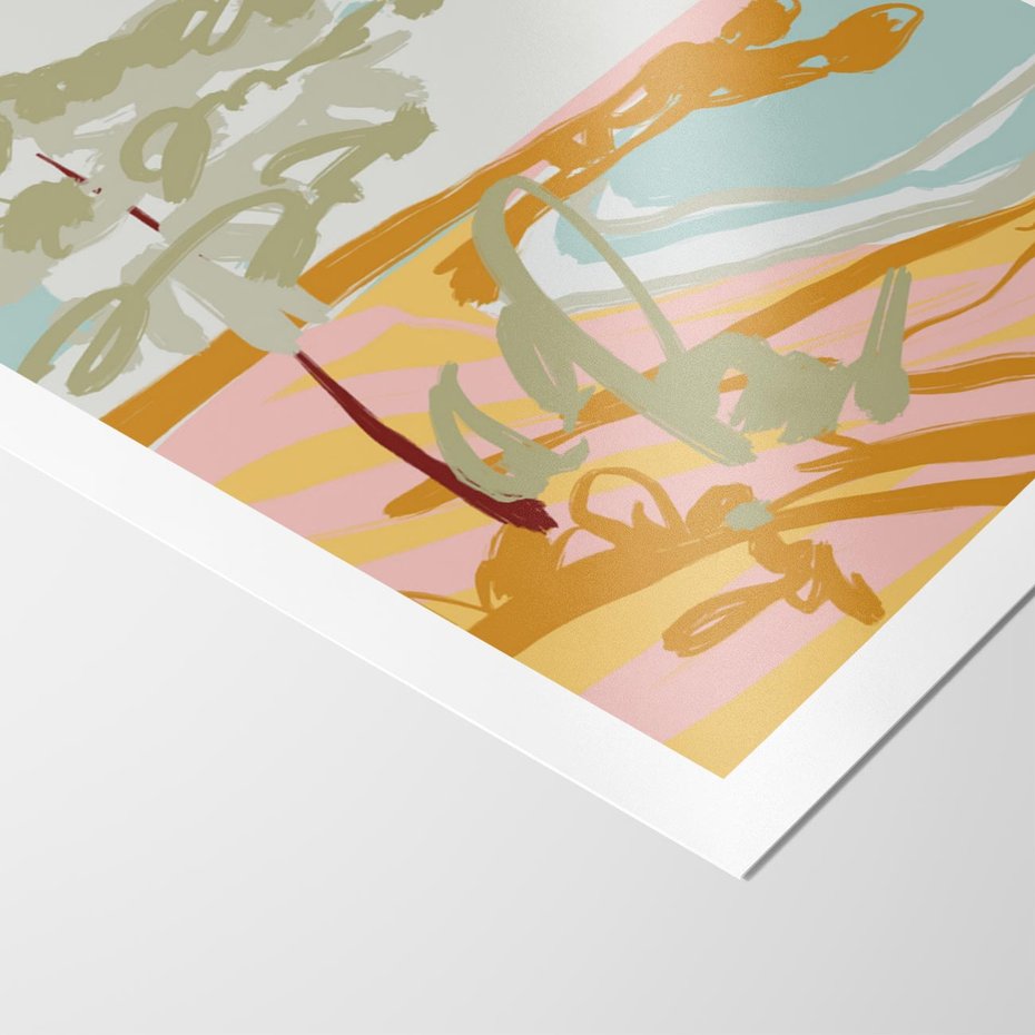 Plakat bez ramy 21x30 - Spokojny Wiatr - pastelowy krajobraz, nowoczesny plakat