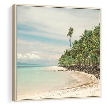 Obraz w ramie 50x50 - Uczta Egzotycznych Marzeń - fotografia, rajska plaża - rama drewno