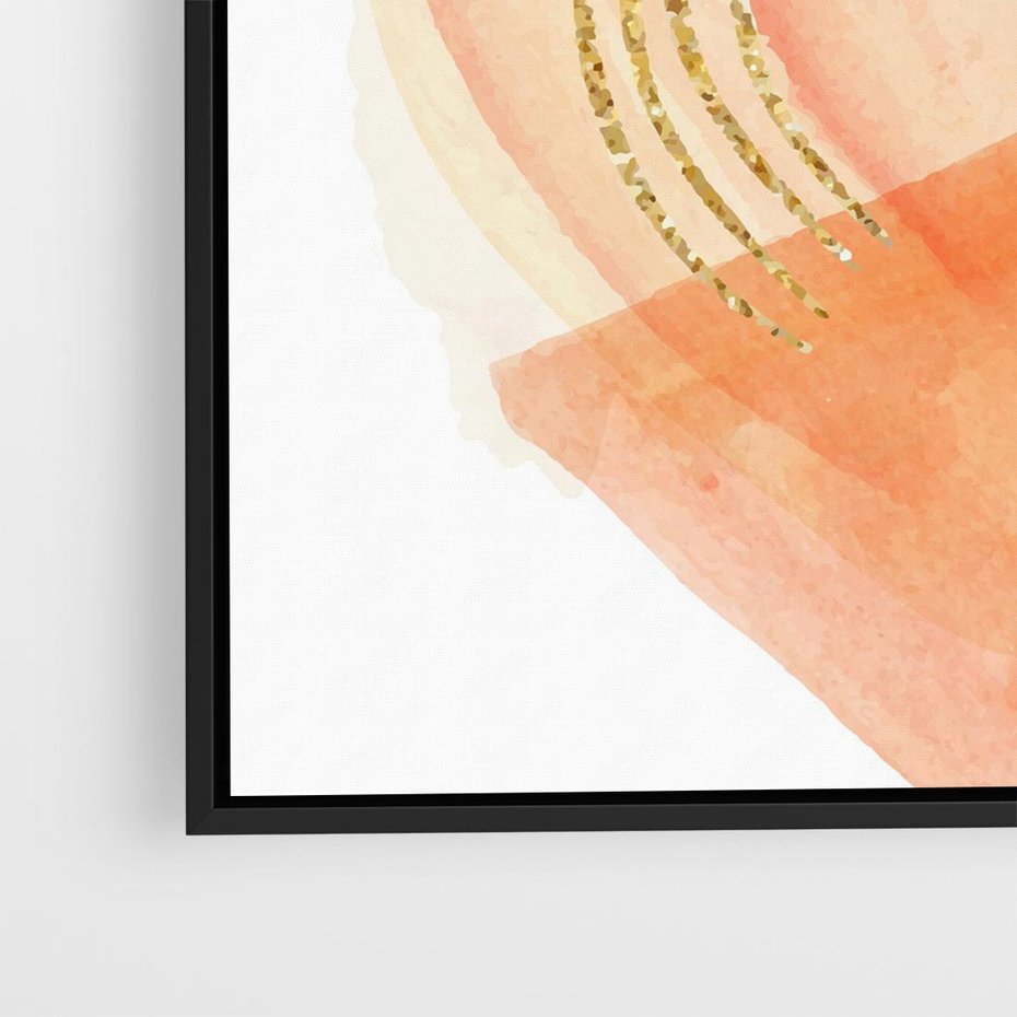 Obraz w ramie 50x50 - Rozkwitające Odbicia Form - abstrakcyjne akwarelowe plamy, minimalizm - rama czarna